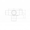 RACCORD EN T A 4 DEPARTS D60,3 X 2,0 MM,AISI316 BROSSE