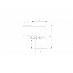 COUDE ANGLE A 90DEG, D42,4 X 2,0 MM,M