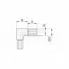 EMBOUT POUR TUBE PROFILE D20X1,25MM,AISI304 BROSSE