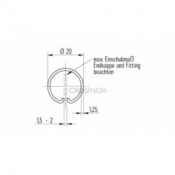 TUBE PROFILE D20 X 1,25MM, L6000MM,POUR T