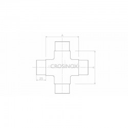 RACCORD EN CROIX, D 42,4 X 2,0 MM,AISI316 BROSSE