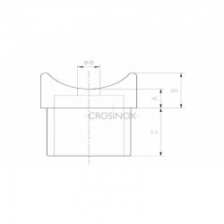 ADAPTATEUR POUR TUBE D 60,3 X 2,0 MM,AISI316 BROSSE