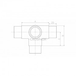 RACCORD EN T A 4 DEPARTS D42,4 X 2,0 MM,AISI316 BROSSE