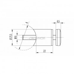 Pinces a verre cylindrique ,Inox 316 brosse,fixation sur tube rond diametre 42,4 mm
