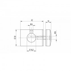 Pinces a verre cylindrique ,Inox 304 brosse,fixation sur tube ou rond diametre 16 mm
