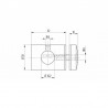Pinces a verre cylindrique ,Inox 304 brosse,fixation sur tube ou rond diametre 16 mm