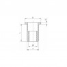 ECROU A SERTIR M8X1,25MM, TeTE PLATE,AISI304