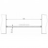 KIT APPUI DE FENETRE L1500 MM, D42,4MM, AISI304 BROSSE