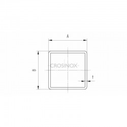 TUBE INOX D40 X 20 X 2,0 X 6.000MM,AISI304 BROSSE GRAIN 240
