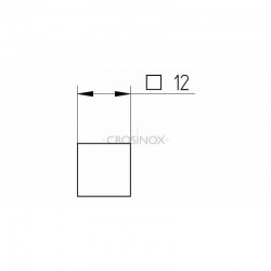 BARRE PLEINE 12 X 12 X 3000MM,AISI304 BROSSE GRAIN 240