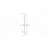 BATON DE MARECHAL L 1200 MM, AISI304 BROSSE