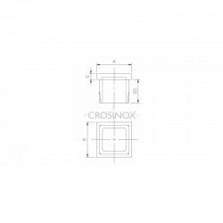 EMBOUT CARRE POUR 40 X 40 X 2,0 MM,AISI316 BROSSE
