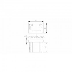 EMBOUT RECTANG. 50 X 30 X 2,0 MM,AISI316 BROSSE