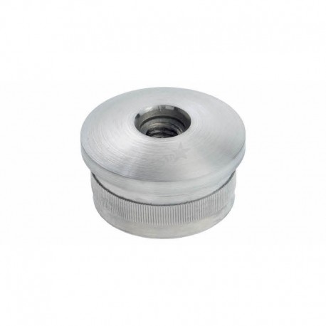 EMBOUT MOLETE, BOMBE, POUR D48,3X2,0MM,PERCAGE M8 , AISI304 BROSSE