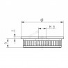 EMBOUT MOLETE, PLAT, POUR D42,4X2,0MM,PERCAGE M8 , AISI304 BROSSE