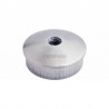 EMBOUT MOLETE, BOMBE, POUR D33,7X2,0MM,PERCAGE M8, AISI304 BROSSE
