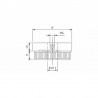 EMBOUT MOLETE, BOMBE, POUR D33,7X2,0MM,PERCAGE M8, VIS DE BLOCAGE M6,