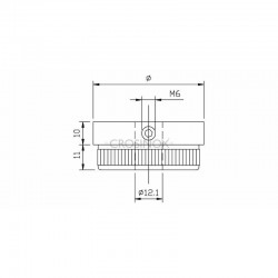 EMBOUT MOLETE, BOMBE, POUR D42,4X2,0MM,PERCAGE M8, VIS DE BLOCAGE M6,