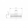 EMBOUT MOLETE, PLAT, POUR D42,4X2,0MM,PERCAGE M8, AISI316 BROSSE