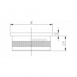 EMBOUT MOLETE, PLAT, POUR D33,7X2,0MM,AISI316 BROSSE