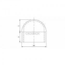 EMBOUT 1/2 SPHERE 33,7 X 2,0 MM,AISI316 POLI MIROIR