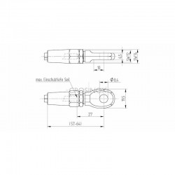 EMBOUT A OEIL D8,4MM POUR CÂBLE 4MM,,AISI316