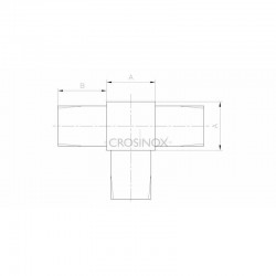 RACCORD EN T, 40 X 40 X 2,0 MM,AISI316 BROSSE
