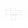 RACCORD EN T, 40 X 40 X 2,0 MM,AISI316 BROSSE
