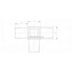 RACCORD 4 DEPARTS, 40 X 40 X 2,0 MM,AISI316 BROSSE