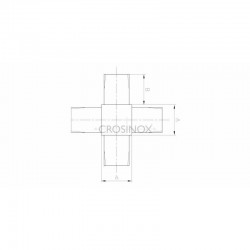 RACCORD EN CROIX, 30 X 30 X 2,0 MM,AISI316 BROSSE