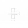 RACCORD EN CROIX, 30 X 30 X 2,0 MM,AISI316 BROSSE