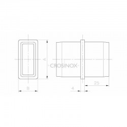 RACCORD DROIT, 40 X 30 X 2,0 MM,AISI304 BROSSE