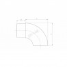 EMBOUT COUDE PLAT, D42,4X2,0MM, L92MM,AISI316 POLI MIROIR