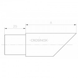 EMBOUT A PAN COUPE, D60,3X2,0MM,AISI316 BROSSE