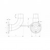 PLATINE SUR RACCORD COUDE D 60,3 X 2,0 MM,AISI316 BROSSE