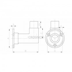 PLATINE SUR RACCORD 90DEG D 48,3 X 2,0 MM,AISI316 BROSSE
