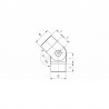 RACCORD ORIENTABLE, D 42,4 X 2,0 MM,AISI316 POLI MIROIR