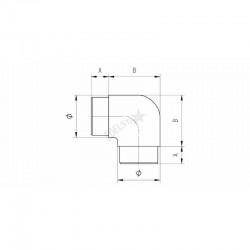 COUDE 90DEG A ANGLE DROIT POUR D48,3X2,0MM,AISI304, BROSSE