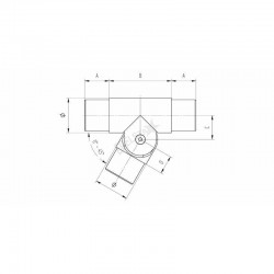 RACCORD EN T AVEC DEPART ORIENTABLE,POUR D42,4X2,0MM, AISI304 BROSSE
