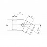 ARTICULATION UNIVERSELLE 0-45DEG,D48,3X2,0MM, AISI316 BROSSE