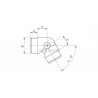 ARTICULATION UNIVERSELLE 45DEG-90DEG,AISI316 POLI MIROIR