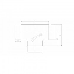 RACCORD EN T, D 42,4 X 2,0 MM,AISI316 POLI MIROIR