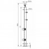 POTEAU ANGLE SUR PLATINE, D42,4 X 2,0 MM,EQUIPE PINCES/SUPP. LISSE ET MC