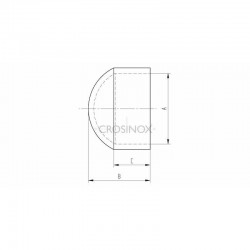 EMBOUT POUR MAIN COURANTE BOIS D45MM,BOMBE, AISI316 POLI MIROIR