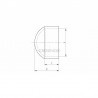 EMBOUT POUR MAIN COURANTE BOIS D45MM,BOMBE, AISI316 POLI MIROIR