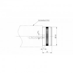 ADAPTATEUR MOLETE POUR LISSE BOIS D45MM,AISI316 BROSSE