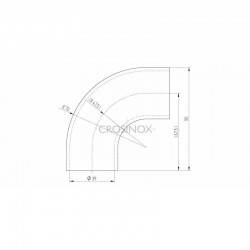 COUDE 90DEG ARRONDI POUR LISSE BOIS D45MM,AISI316 POLI MIROIR