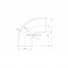COUDE 90DEG ARRONDI POUR LISSE BOIS D45MM,AISI316 POLI MIROIR
