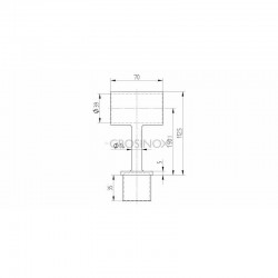 SUPPORT T P/ LISSE BOIS D45MM,SUR TUBE 42,4MM, AISI316 BROSSE