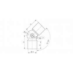 CONNECTEUR SOUPLE P/ LISSE BOIS D45MM,AISI316 POLI MIROIR
